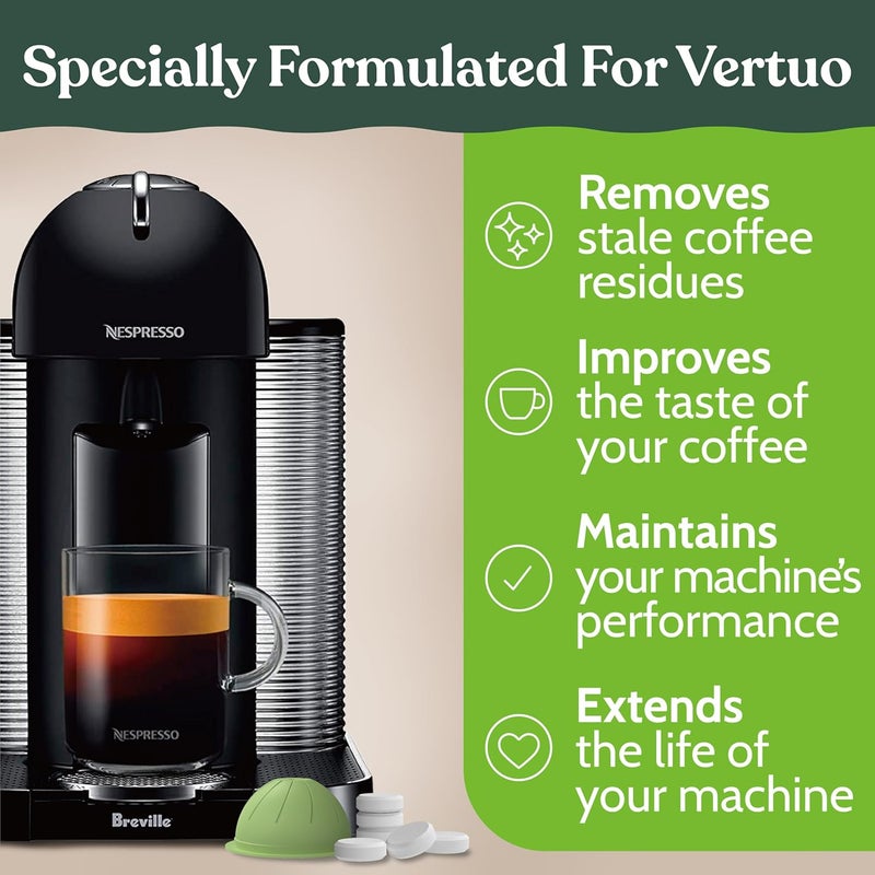 Roobi Cleaning Kit Compatible with Nespresso Vertuoline. Includes 1 Reusable Pod & 12 Cleaning Tablets. Carbon Neutral Vertuoline Cleaner Kit. 1 Year Supply. - Image 5